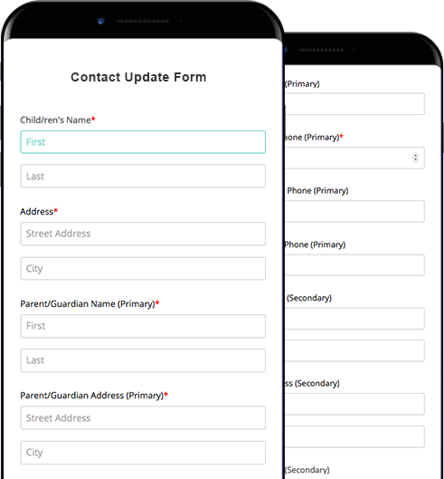 update contact form on mobile phone
