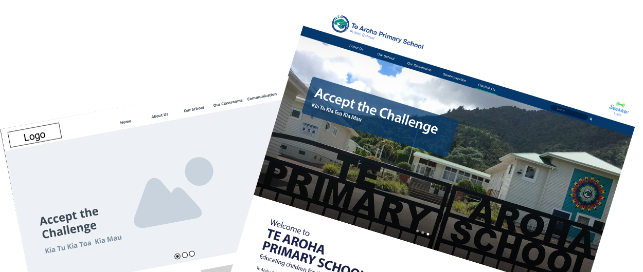 te aroha primary school communication app website banner