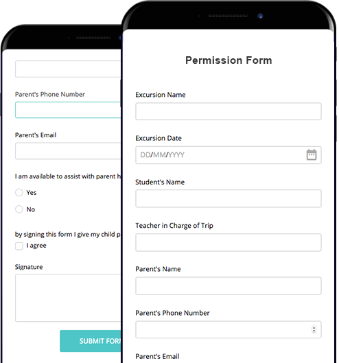 permission form for excursion on mobile phone